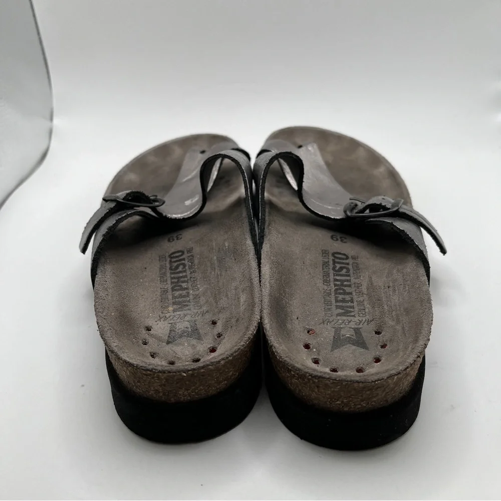 Mephisto Women's Helen Silver Metallic Thong Sandals Size 39 US 8.5 - Picture 5 of 9